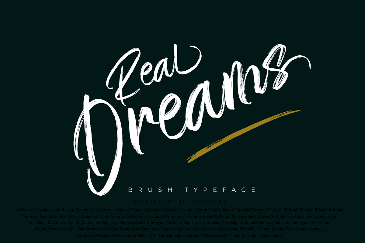 Real Dreams // Brush Typeface, a Script Font by GDcreative (Photo 1 of 10)