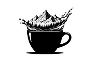 Mountain Coffee Cup Bundle, an Object Illustration by yasushie (Thumbnail 22 of 31)
