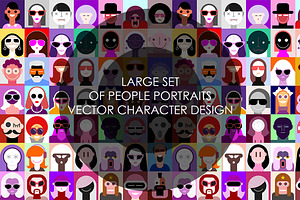 Large Set Of Flat Design People Avat, a Person Illustration by danjazzia