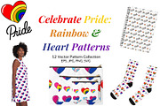 Celebrate Pride: Rainbow & Heart, a Pattern Graphic by Elatedowl (Thumbnail 1 of 11)