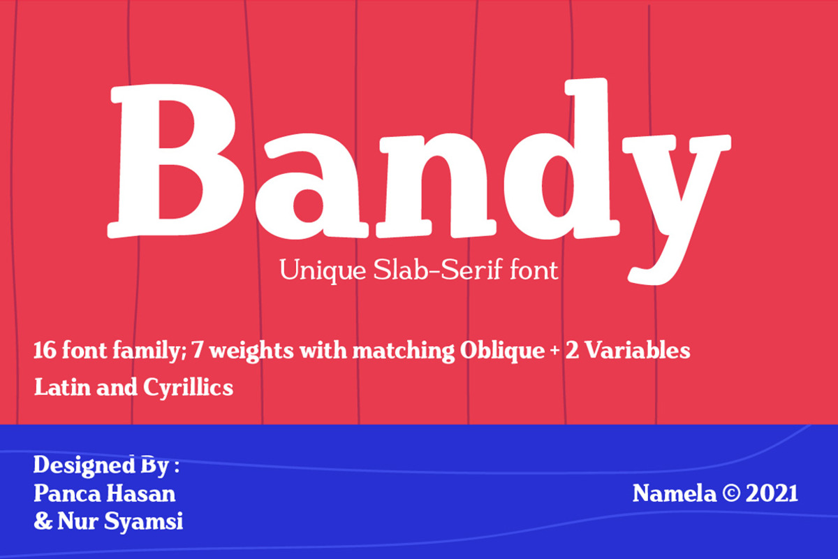 Bandy Retro Slab Font, a Slab Serif Font by Namela Studio (Photo 1 of 8)