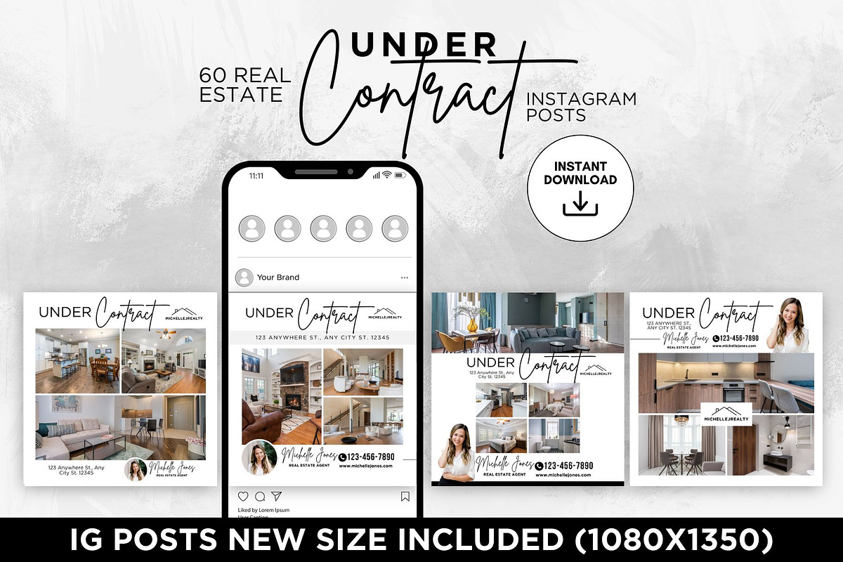 Under Contract Instagram Posts Canva, a Social Media Template by CreativeVinesStore (Photo 4 of 6)