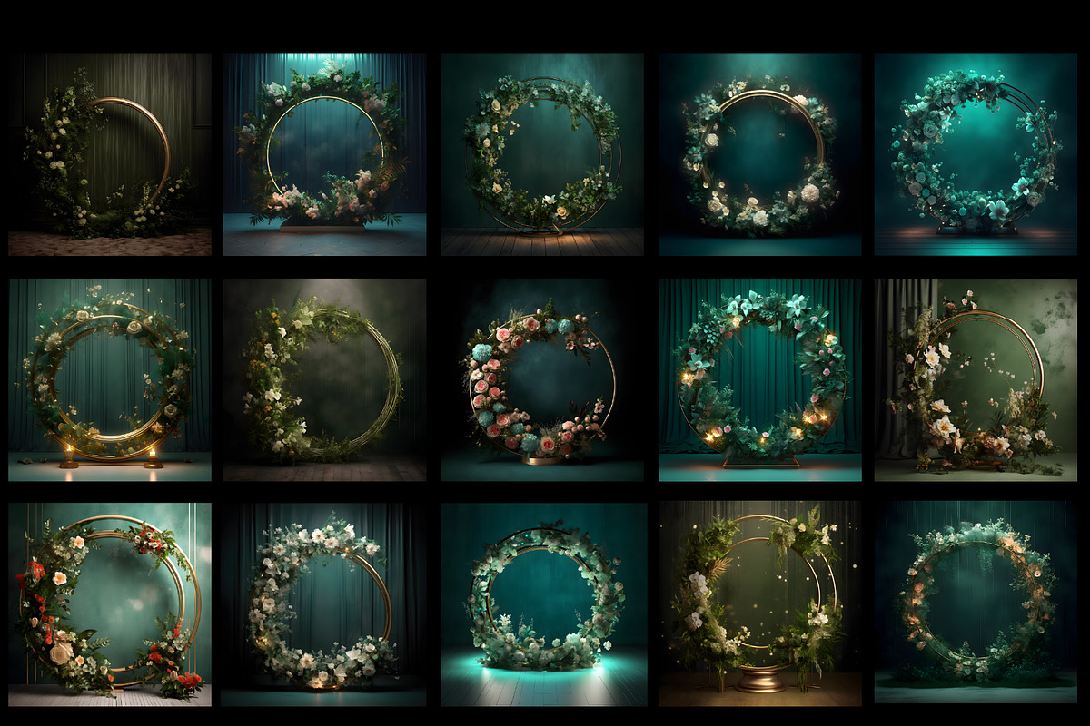 Floral Ring Backdrops Maternityshoot, a Background Graphic by Chipshpow Graphics (Photo 2 of 13)