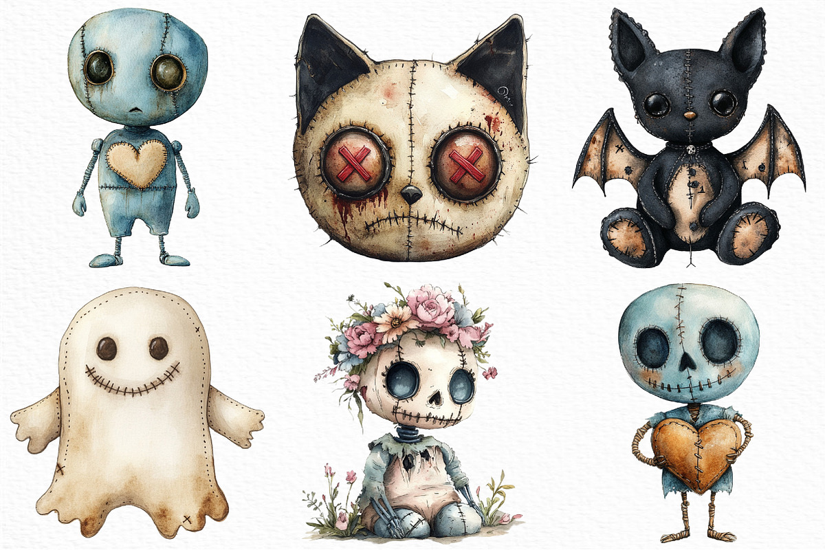 Halloween Gothic Voodoo Doll Clipart, an Illustration by Craft Nest (Photo 2 of 6)