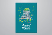 Watercolor Gorilla Park Flyer, a Flyer Template by ashenterprise (Thumbnail 1 of 6)