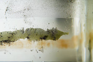 Bubbles rising in a glass revealing, a Photo by Tanuart