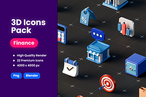 Finance Illustration 3D Icons Pack