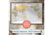 Vector World Map - Pacific View, a Graphic by PorcuPen Works (Thumbnail 1 of 6)
