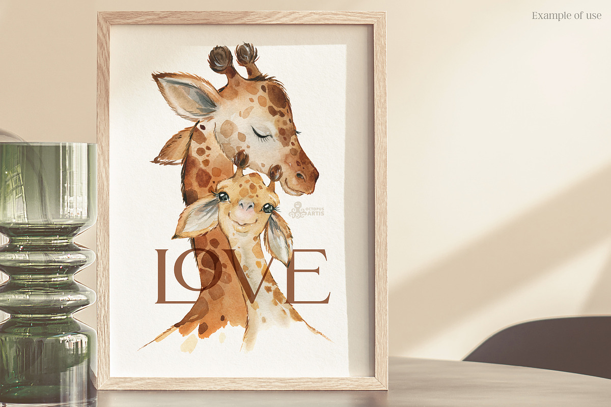 Mommy & Me. Watercolor Animals, an Animal Illustration by OctopusArtis (Photo 9 of 14)