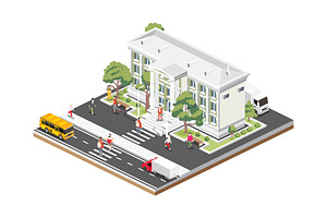 Isometric view of courthouse., an Illustration by Booblgum