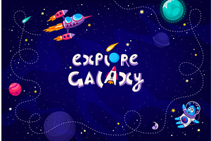 Cartoon Galaxy Space Background