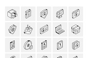 Isometric Data Security Icons, an Outline Icon by Vectors Market (Thumbnail 6 of 6)