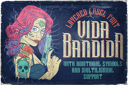 Vida Bandida, a Symbol Font by Vozzy Vintage Fonts