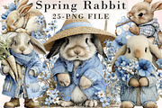 Watercolor Spring Rabbit Clipart, an Illustration by Libby Wishes (Thumbnail 1 of 8)