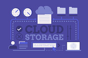 Cloud Storage Illustration, a Graphic by Wilsonkjc (Thumbnail 1 of 5)