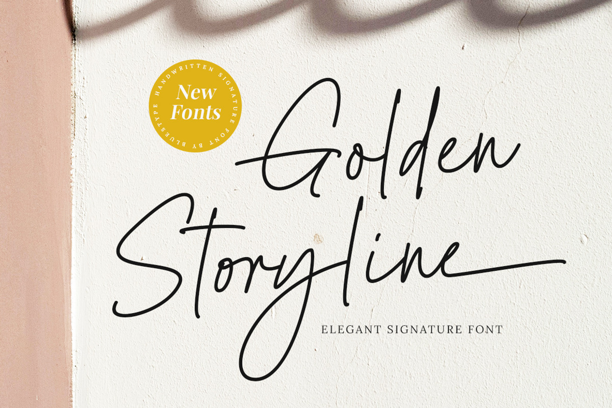 Golden Storyline - Elegant Font, a Script Font by Bluestype Studio (Photo 1 of 10)