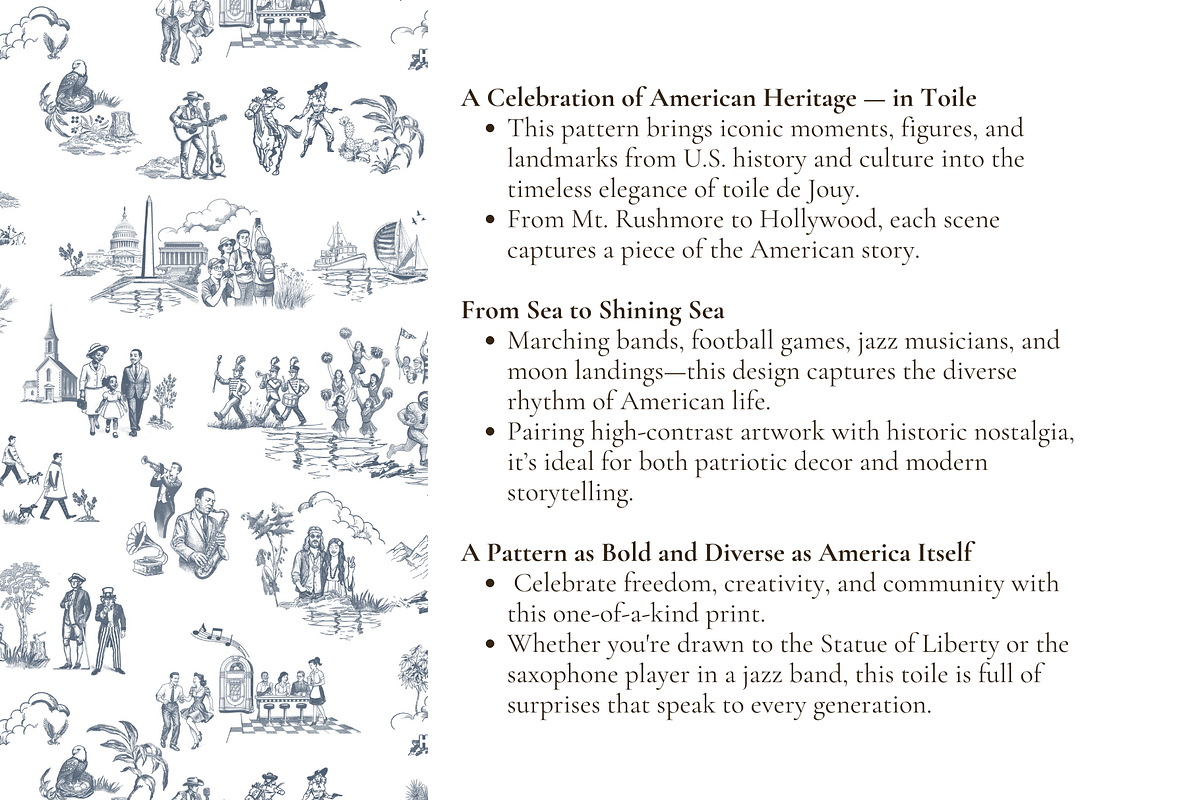 American Toile de Jouy Print, a Background Graphic by Hughes Studio (Photo 2 of 7)