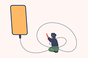 Children gadget addict, a Healthcare Illustration by Mary Long (Thumbnail 3 of 4)
