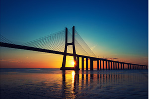 Vasco da Gamma road bridge in, an Architecture Photo by Nature and travel