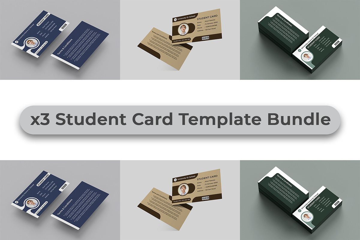 Student Card Template Bundle 1, a Card Template by takuloerizal (Photo 1 of 4)