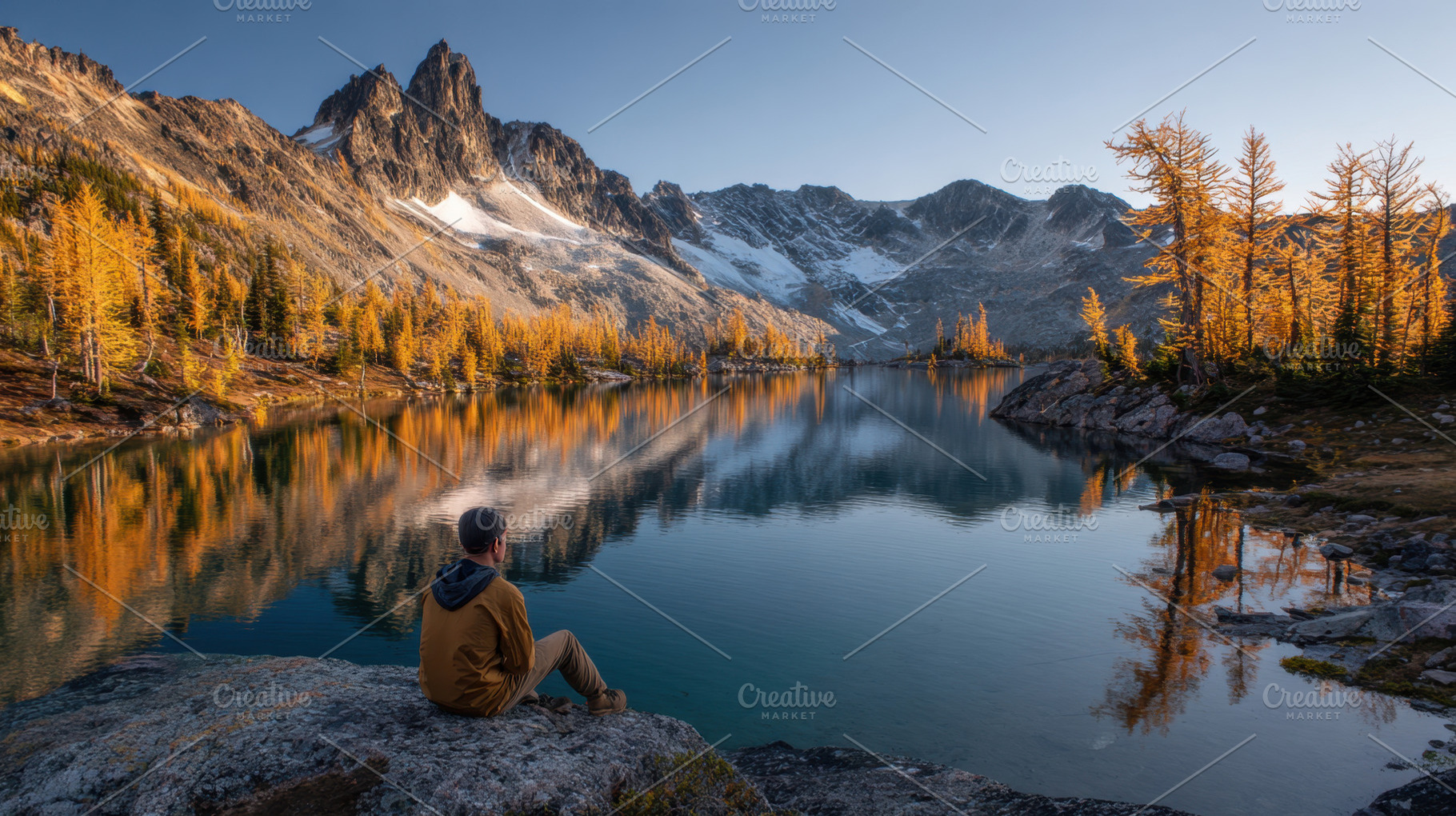 Serene sunset by the lake in autumn, a Photo by Beautiful things