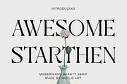 Awesome Starthen Modern And Beauty, a Serif Font by Muflieart (Thumbnail 1 of 8)