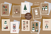 Cute Christmas Animal Pre-made Cards, a Card Template by DysenkaArt (Thumbnail 1 of 2)