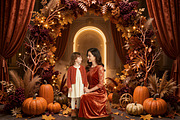 34 Autumn Wreath Digital Backdrops, a Background Graphic by 3Motional (Thumbnail 5 of 18)