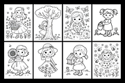 Spring Girls Coloring Book, a Decorative Illustration by Design Station (Thumbnail 2 of 3)