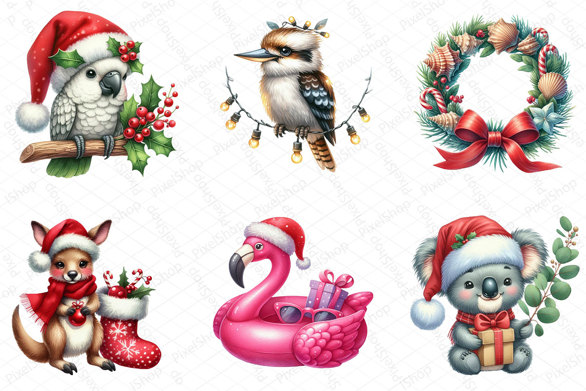 Australian Christmas Clipart, an Illustration by DreamPrint404 (Photo 3 of 6)