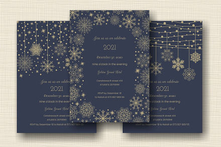 New year invitation set, an Invitation Template by NataLito