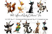 20 Whimsical Quirky Pets Clipart Set, an Animal Illustration by Art Paradise Studios (Thumbnail 1 of 8)