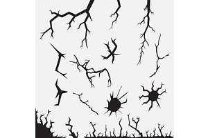 Earth Crack vector set, silhouettes, an Illustration by piter.goskov
