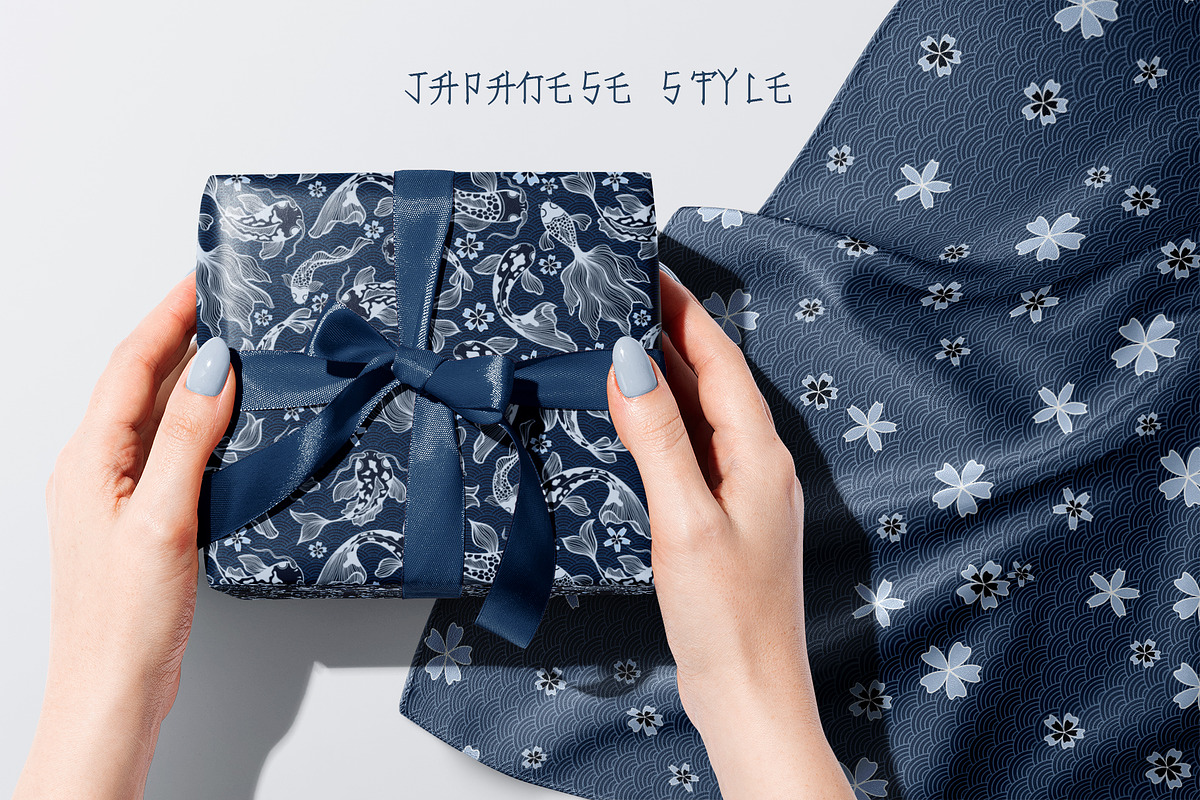 Japanese Koi Fish Vector Patterns, a Pattern Graphic by ilonitta (Photo 2 of 16)