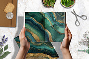 Emerald Green Agate Textures Paper, a Background Graphic by V Design Creator (Thumbnail 2 of 12)