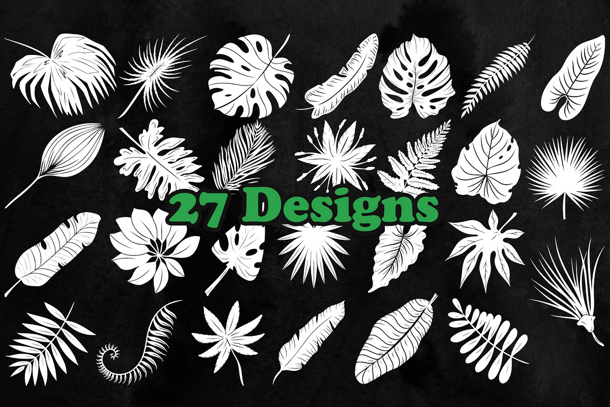 Tropical Leaves Photoshop Brushes, a Brush Add-On by ArtistMef (Photo 3 of 4)