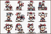 Quirky Christmas Rooster Clipart, an Illustration by Sublimation Artist (Thumbnail 3 of 6)