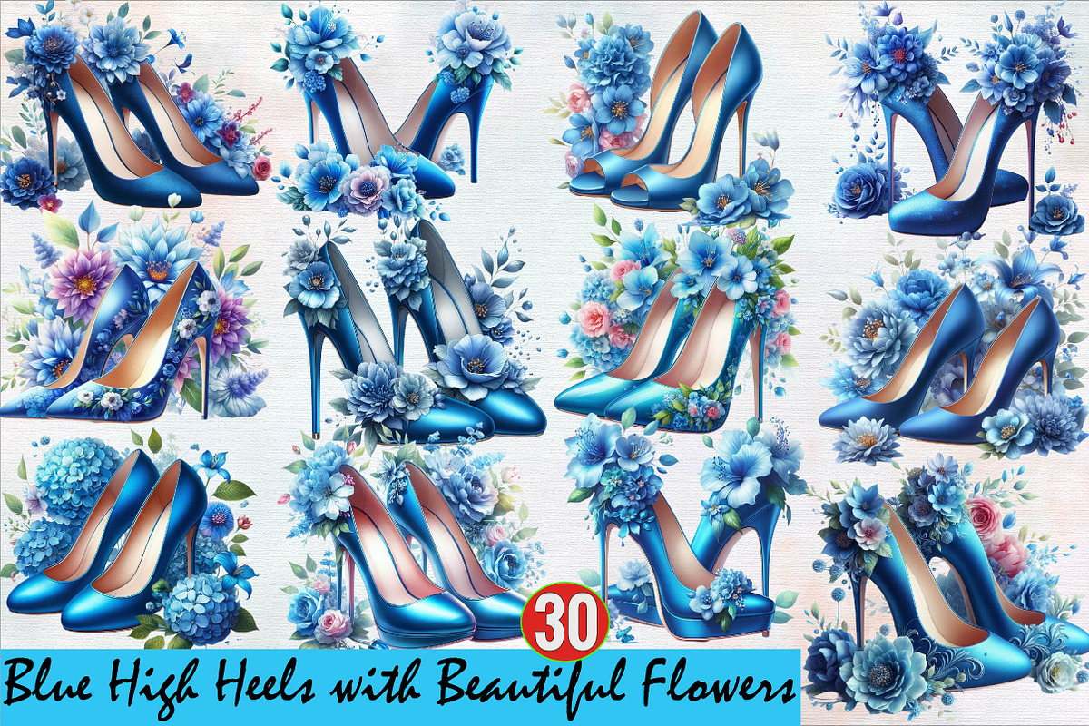 Blue High Heels with Beautiful Flow, an Illustration by SVGArt (Photo 1 of 7)