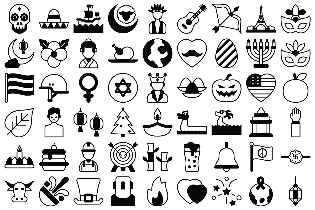Festival and Holidays Vector Icons, a Solid Icon by Vector Portal (Photo 3 of 6)