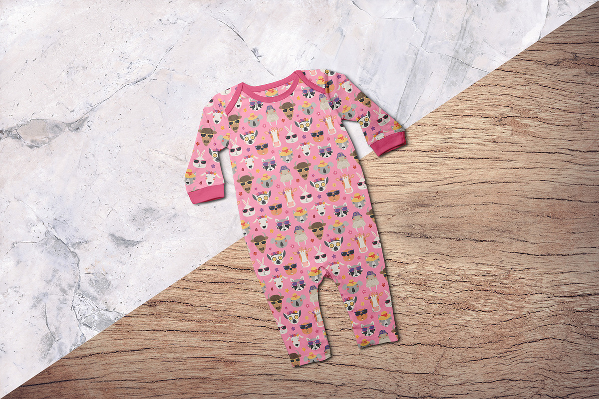 Kids Quarter Sleeve Romper Mockup, a Product Mockup by Designertale (Photo 3 of 9)