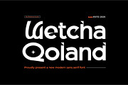 Wetcha Qoland || Modern Sans Serif F, a Sans Serif Font by Idea Studio (Thumbnail 1 of 10)