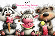 Whimsical Summer Baby Animals Clipar, an Illustration by Craft Nest (Thumbnail 1 of 12)