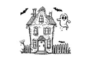 Haunted House & Pumpkin Art, an Illustration by musafir_fashion (Thumbnail 16 of 16)