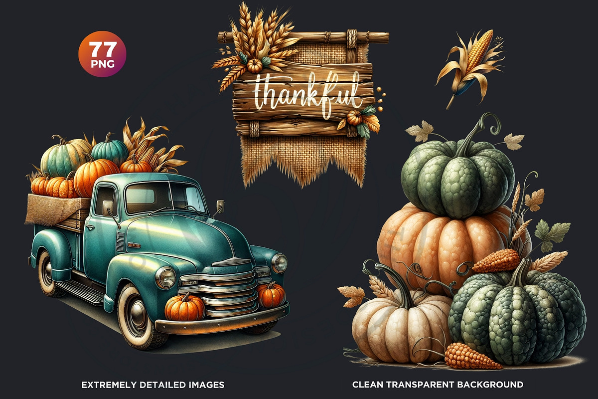 Rustic Harvest Fall clipart set, a Seasonal Illustration by ThatsDesignArt (Photo 3 of 10)