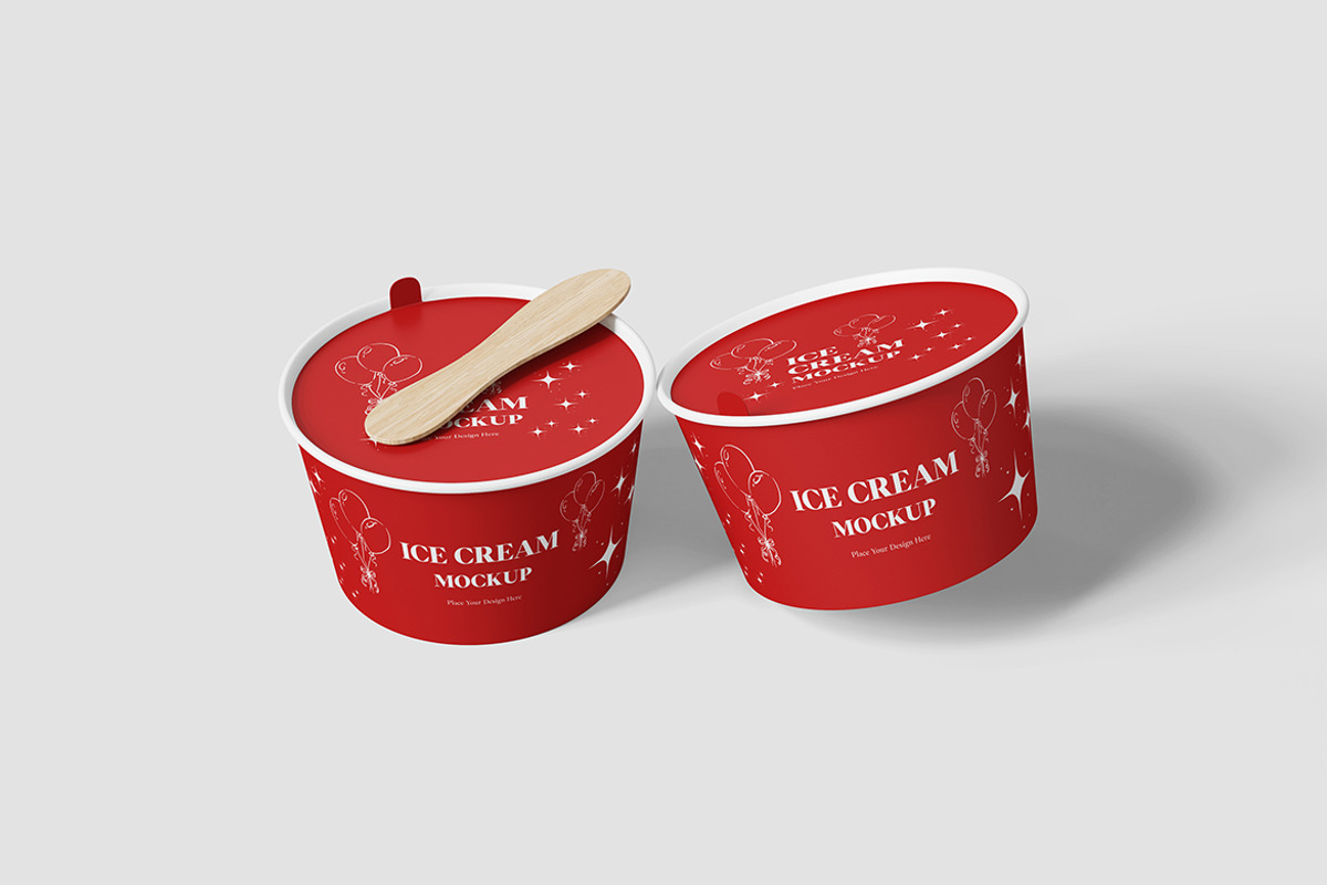 Ice Cream Cup Mockup For Branding, an Advertising Mockup by bimockup (Photo 4 of 6)