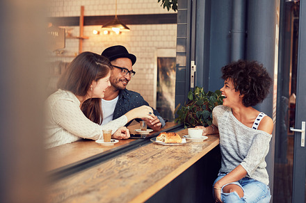 Friends meeting in a coffee shop containing adult, african, and best, a Person Photo by Jacob Lund