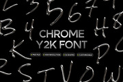 Chrome Y2K Font, an Object Graphic by Illustrava (Thumbnail 1 of 7)
