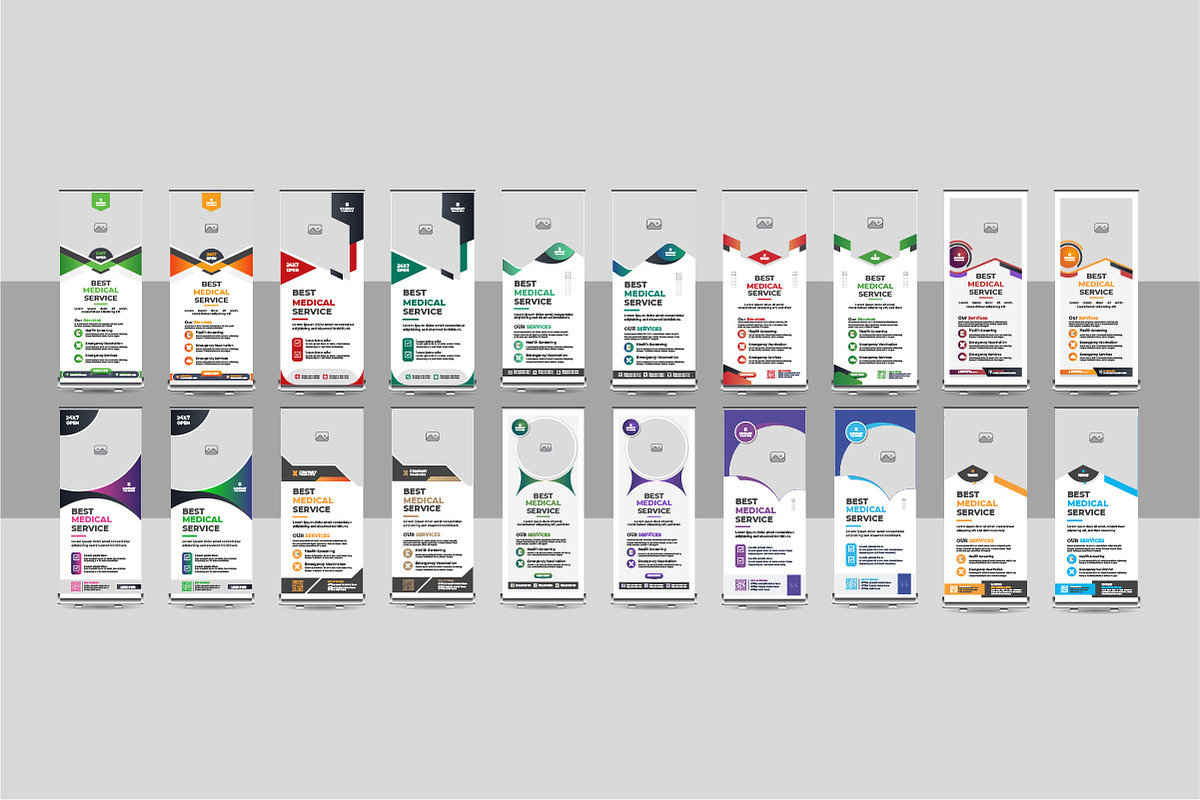 Medical roll up banner bundle, a Stationery Template by Pavel_design (Photo 1 of 11)