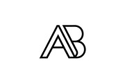Modern AB Monogram Outline Logo, a Branding & Logo Template by Vectorium Studio (Thumbnail 1 of 2)