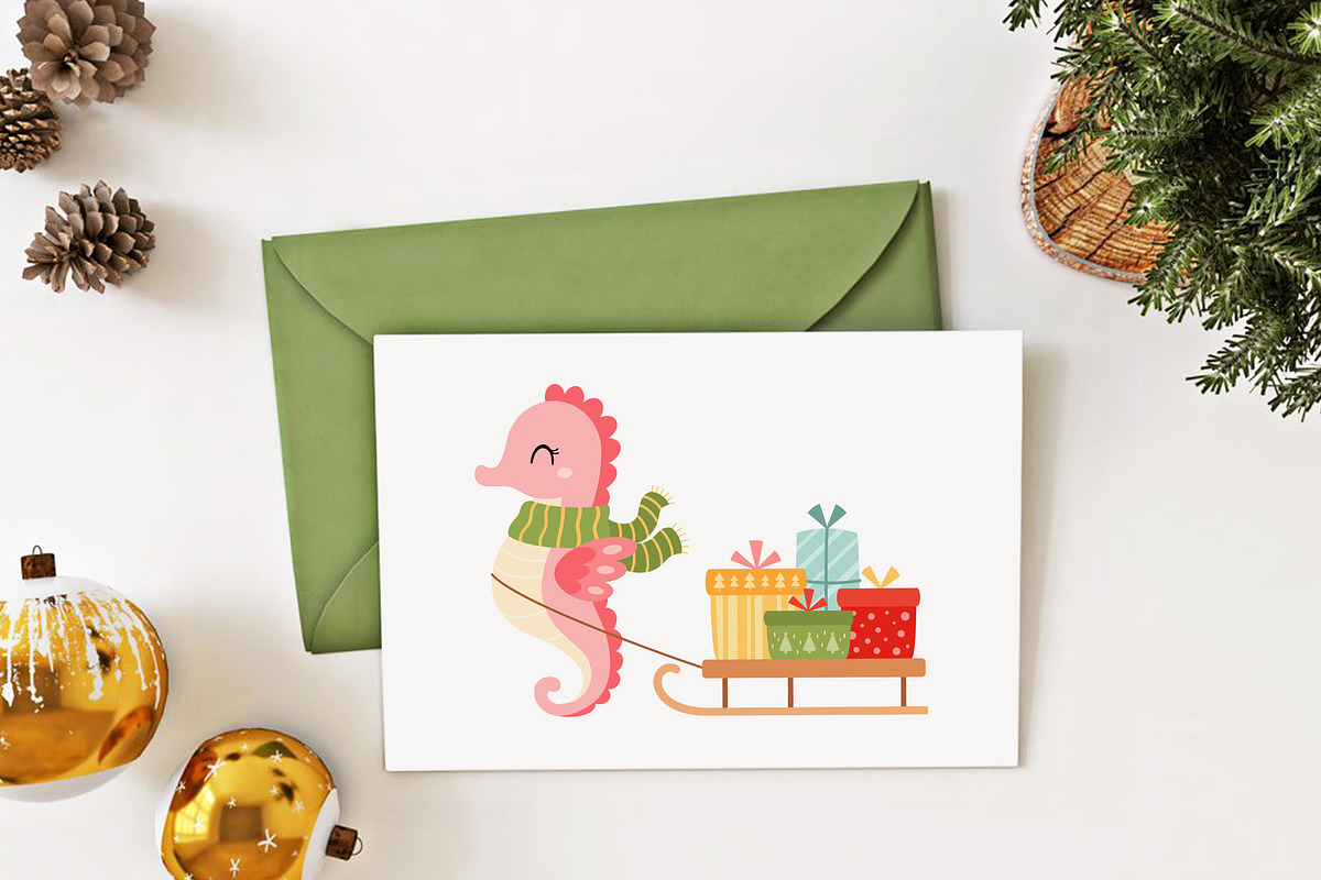 Christmas under the sea, an Animal Illustration by JulzaArt (Photo 3 of 6)